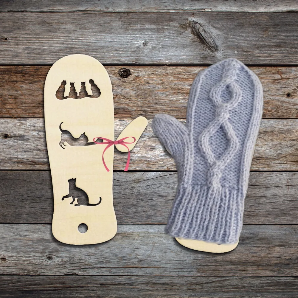 2 шт деревянные милые кошачьи рукавицы блокирующие рукавицы носилки формы рукавицы блоки ручной вязки