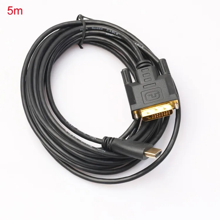 Позолоченные Slim HDMI штекерным DVI-D(24+ 1Pin) мужской кабель Single Link 1 м 1,8 м 3 м 5 м для ЖК-дисплей DVD HDTV