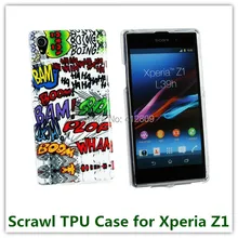 Мода каракули Pinted IMD мягкой ТПУ чехол Обложка для sony Xperia Z1 L39h Honami C6906 C6943