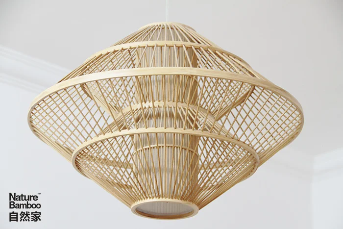 IKEA creaive simple style nature bamboo flying saucer pendant lamp to decorate restaurant/teahouse/living room/