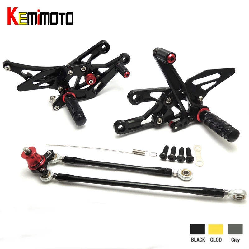 

KEMiMOTO New Rear Sets For Honda CBR600RR 2003 - 2006 and CBR1000RR 2004 2005 2006 2007 Adjustable Rearsets Foot Rests Pegs
