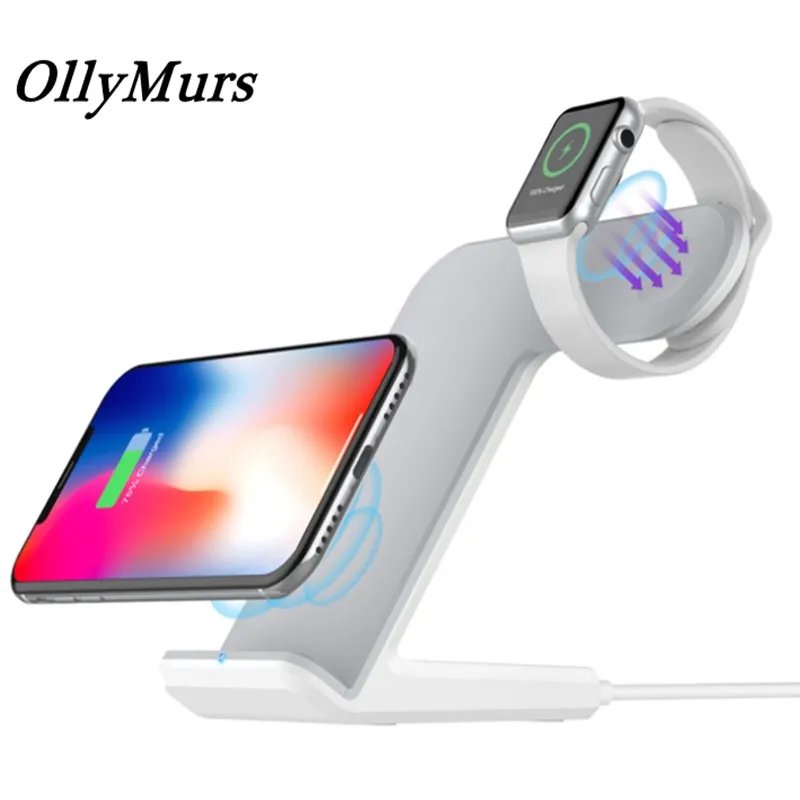 

Qi Wireless Charger For Apple Watch 4 3 2 1 Holder 10W Fast Charging Pad For iPhone XS Max XR X 8 Plus Samsung S9 S8 Note 9 8