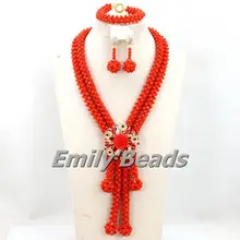 Мода в нигерийском стиле Африканский комплект ювелирных изделий класса люкс в африканском стиле Кристалл Бусины комплект ювелирных изделий для свадьбы aej916