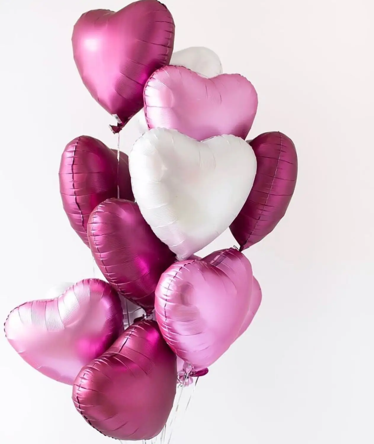 

10pcs 18inch Chrome Metal Burgundy Pink White Foil Heart Helium Foil Balloons Wedding Birthday Decor Party Globos Supplies