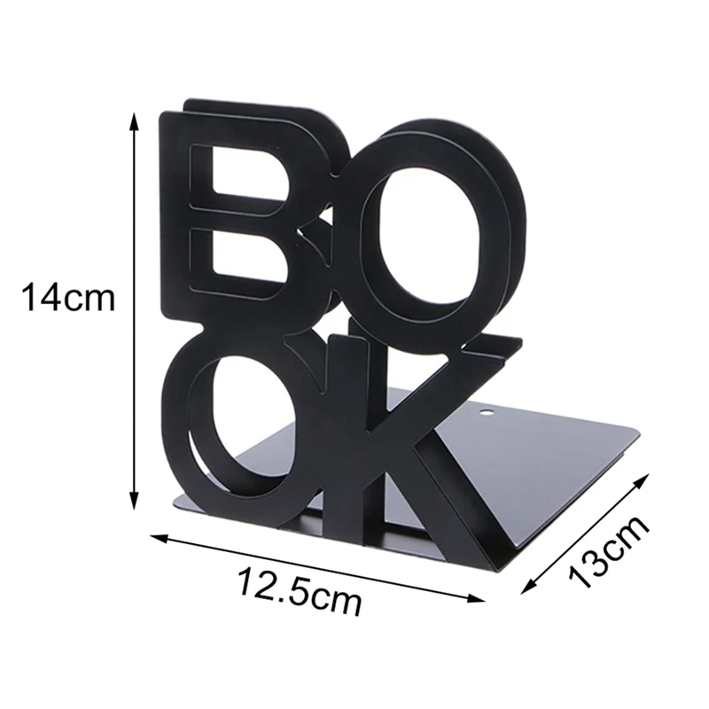 BOOK Alphabet-shaped Iron Desk Stands Adjustable Bookshelf Book bezel Bookend for Students Classroo