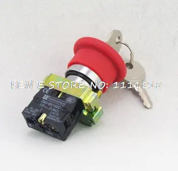 

XB2BS142C Key Released 1N/C Red Emergency Stop Mushroom Push button Switch