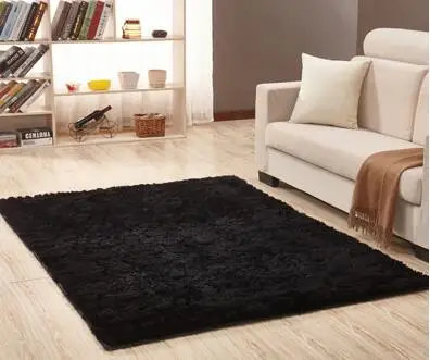 Большие размеры пушистые коврики анти-Лыжные из искусственного меха ковер для столовой коврики верблюжья гостиная спальня alfombres - Цвет: Black
