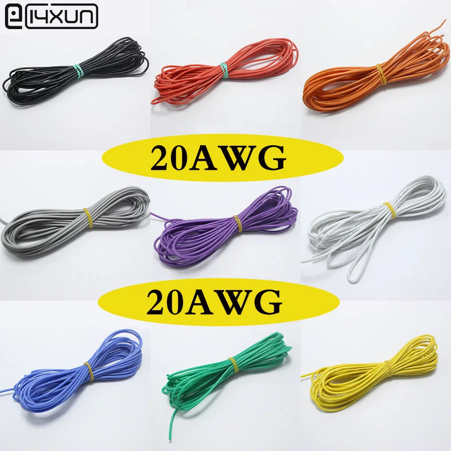 Гибкий силиконовый провод EClyxun 2 м 20 AWG 0 5 мм2 максимальная температура 200 градусов