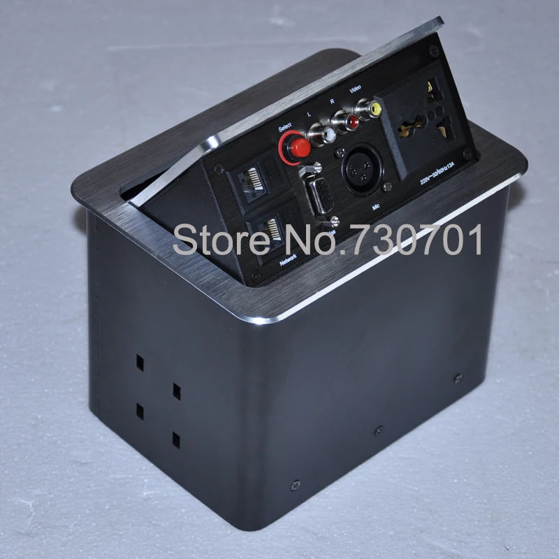 XLR مع الطاقة العالمي الهاتف هاتف cat5 VGA XLR RCA التحكم أسفل للوسائط المتعددة مؤتمر AV نظام مقبس طاولة منفذ