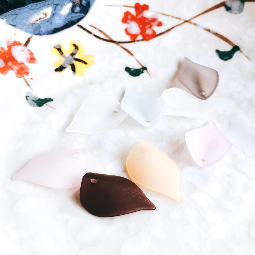 Plastic Petal Ear Drop Pendant Charms Earring Accessories Necklace Jewelry Diy Material 40pcs | Украшения и аксессуары