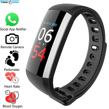 

Time Owner G19 Smart Wristband Heart Rate Blood Oxygen Tracker Smart Bracelet Call/SMS Social App Notifier Anti-lost Smart Band