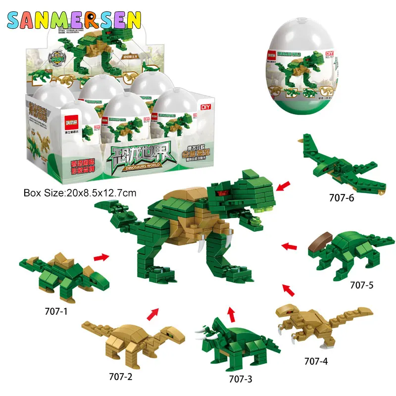 

Children Blocks Toys Legoings Dinosaur Building Blocks Set DIY Assembly Models Toys Capsule Set Christmas Gifts for Kids 2019