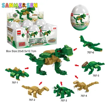 

Children Blocks Toys Legoings Dinosaur Building Blocks Set DIY Assembly Models Toys Capsule Set Christmas Gifts for Kids 2019