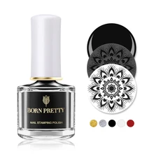 BORN PRETTY Night серия стемпинг ногтей покрытие 6 мл Золото Серебро Белый Черный Красный гвозди штамповка пластина лак с верхним покрытием Oi