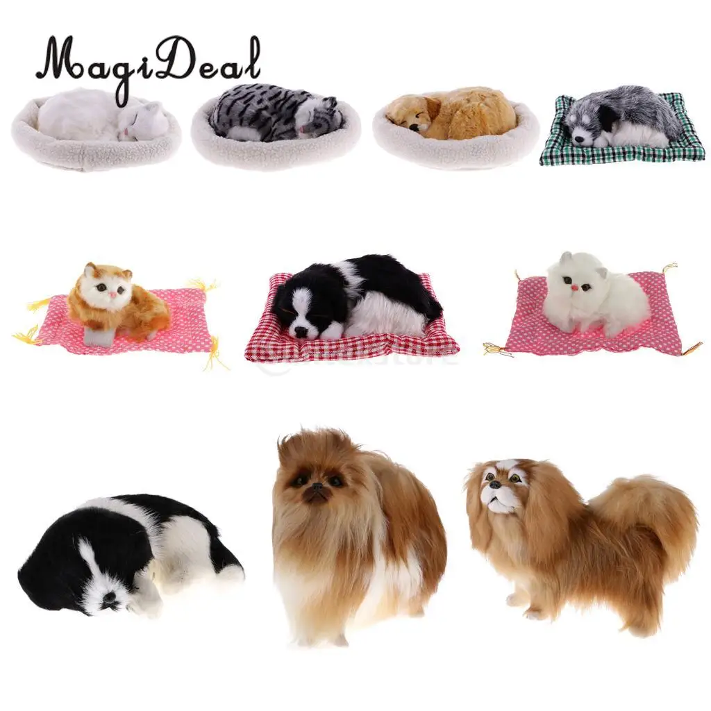 Magideal Lifelike Plush Simulation Animal Sleeping Dog Model Table
