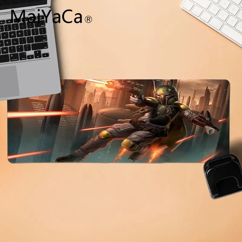 MaiYaCa Звездные Войны Боба Фетт прочный резиновый коврик для мыши геймерский игровой коврик для клавиатуры компьютерный планшет аниме мышь коврик для мыши