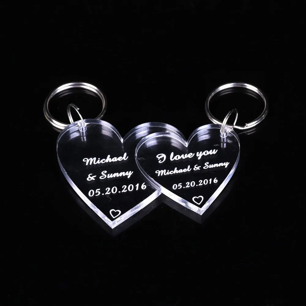 

Personalized Engraved Name Anniversary / Valentines Day You Are My Missing Double Heart Love Keyring's Gift Present To Lover