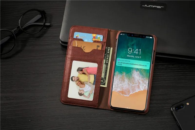 For Iphone XR Case Dark Brown Coque For Iphone X XS Max Luxury Cases With Card Slots Shell Covers For Iphone 8 8plus 7 6S x 10 (10)