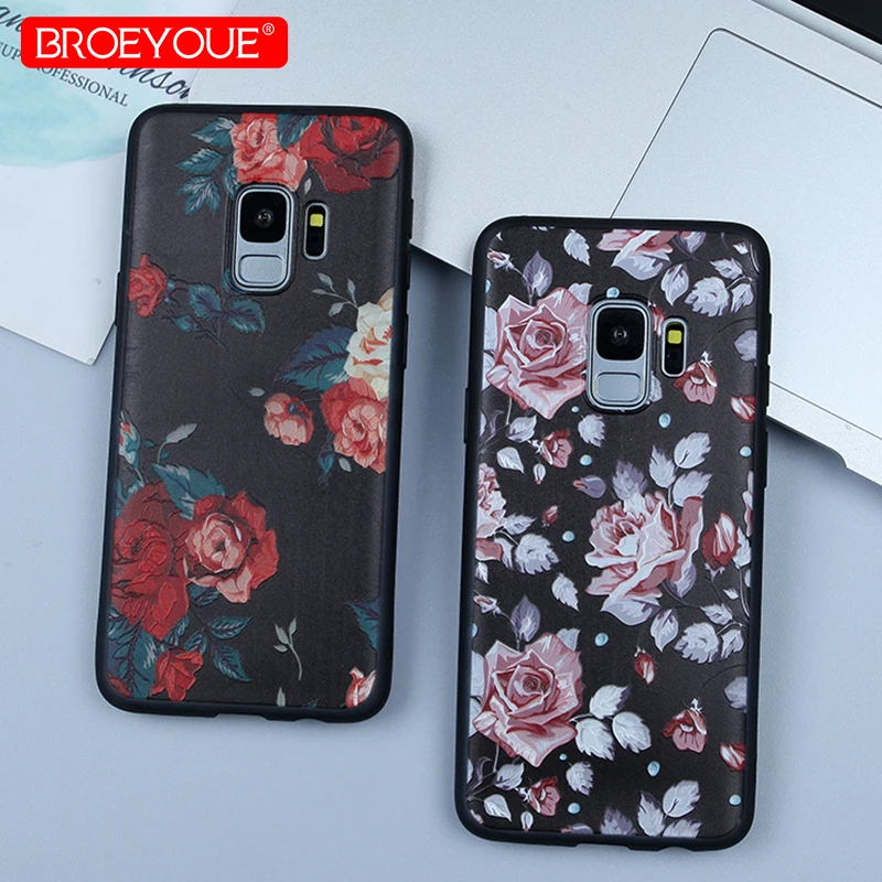 Чехол BROEYOUE для Samsung Galaxy S9 S8 S7 Edge J2 J5 J7 Prime J3 2016 2017 J4 J6 2018 цветочный матовый Мягкий