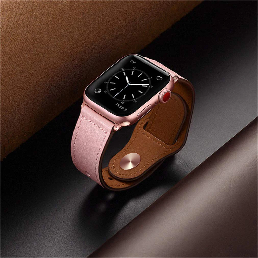 Кожаный ремешок для pulseira apple watch band 42 мм 38 40 44 спортивный высококачественный