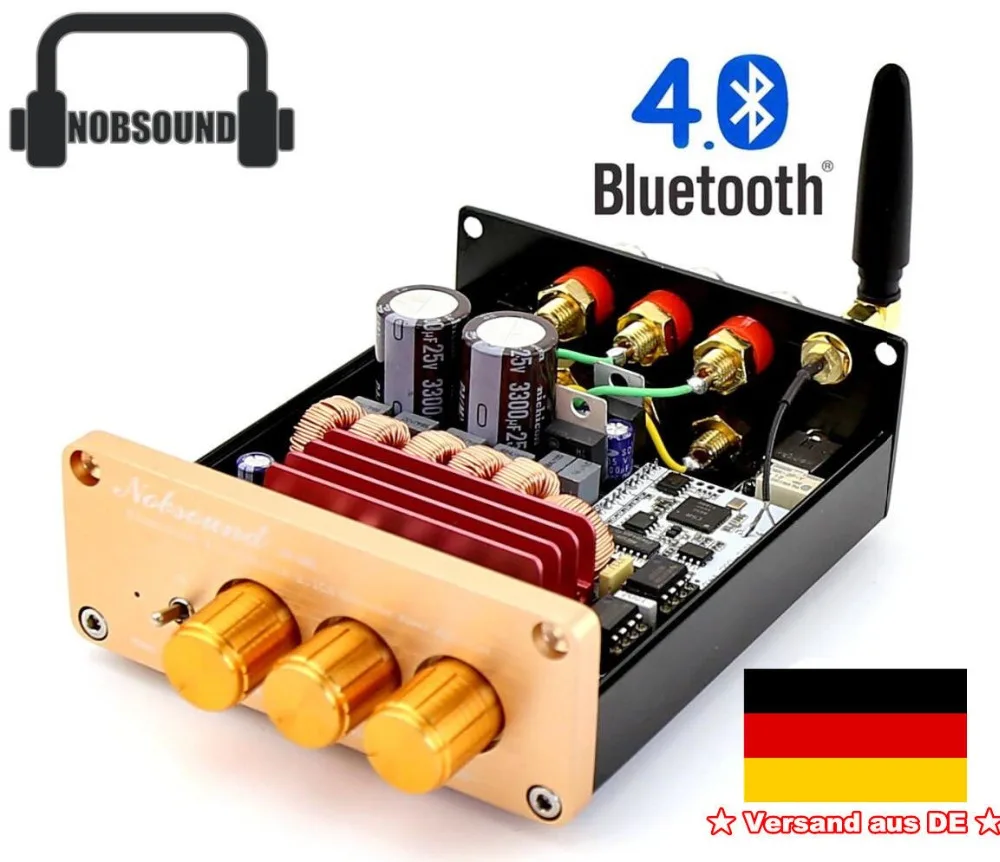 

Nobsound Bluetooth 4.0 Digital Amplifier TPA3116 2.1 Channel BASS HiFi Power Amplifier With EU Power Supply