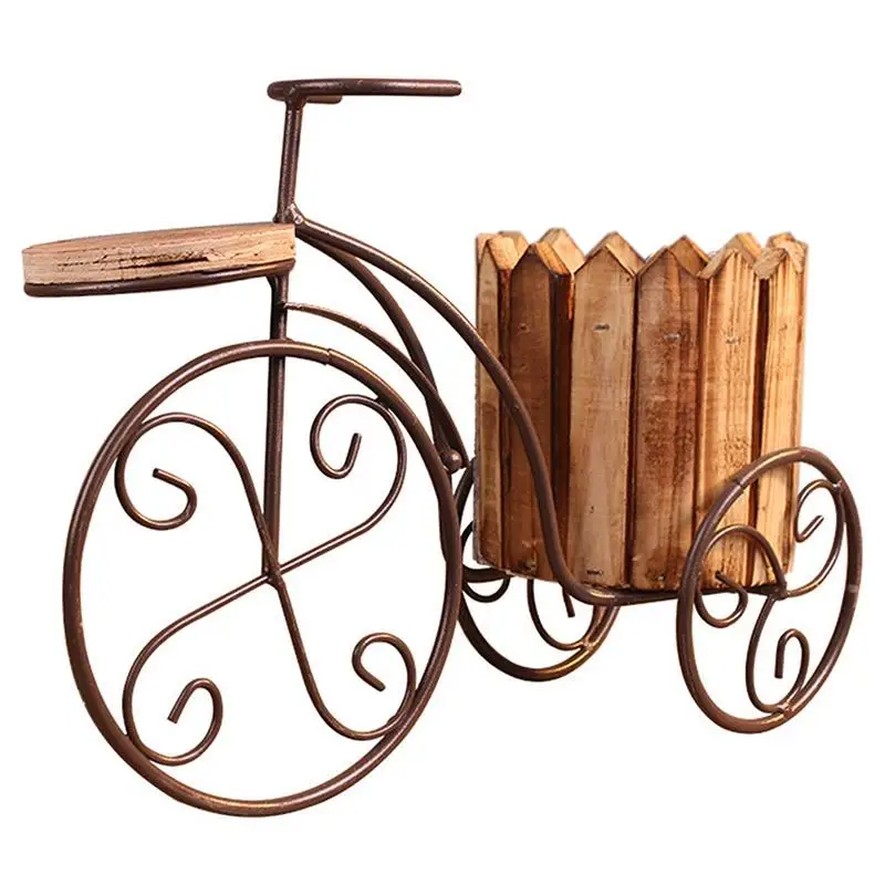 

Desktop Planter Garden Pot Garden Supplies Home Decoration European Wrought Iron Bicycle Flower Stand Flower Pot Craft
