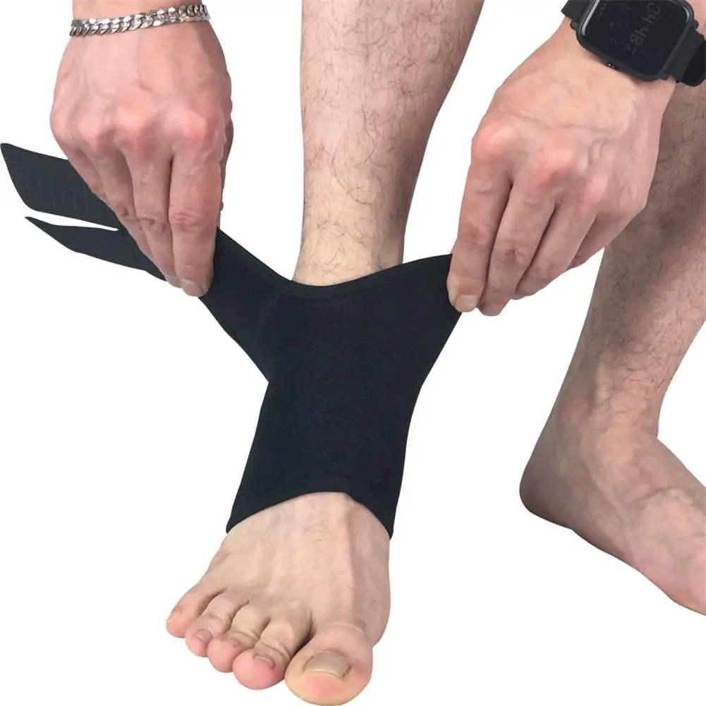 

1 PC/Pack Black Adjustable Ankle Support Sports Safety Ankle Brace Support Stabilizer Foot Wrap For Ball Games Running Fitness