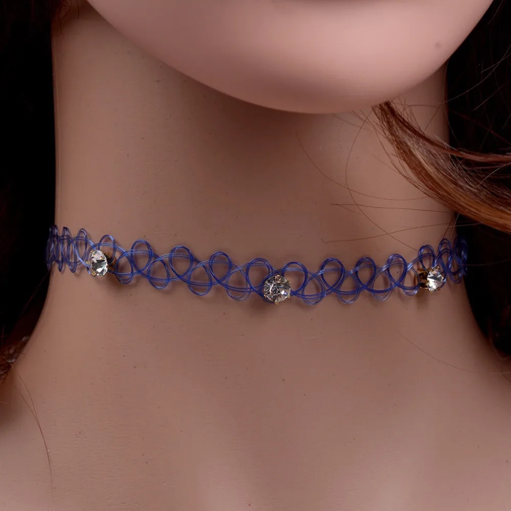 JUCHAO New Collares Vintage Stretch Tattoo Choker Necklaces For Women Girl Charm Gothic Crystal Necklace Female Wedding Gift - Image 6
