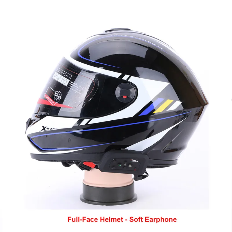 Fodsports Full Face Helmet Headsets Soft Wire with Clip for V4 V6Pro Bluetooth Integral Helmet Intercom Headphone 3 5 Jack Plug
