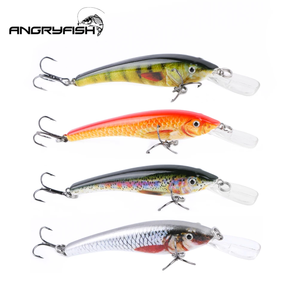 

Angryfish Hot Sale Fishing Lures 5pcs 90mm 5.7g Realistic Fishing Artificial Bait Set 5 Colors HF-003