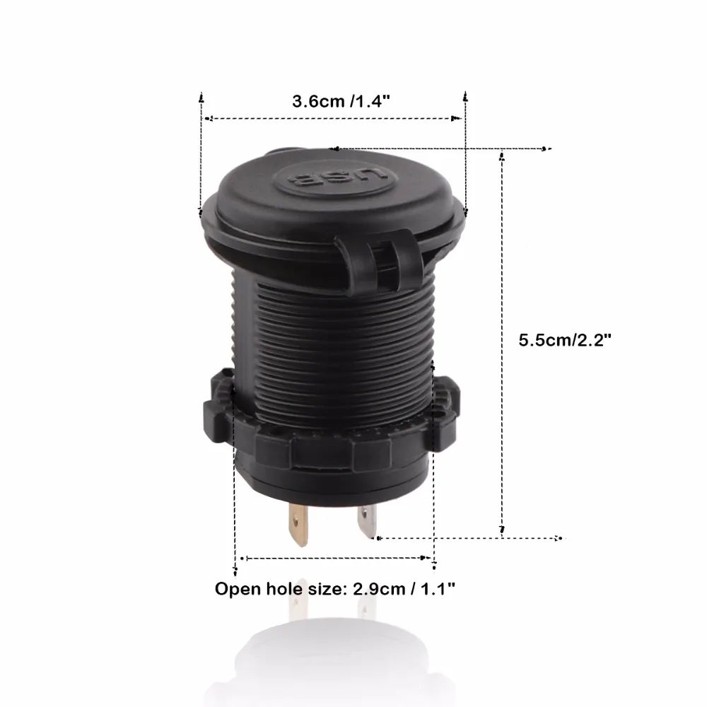 Автомобильное 2.1A USB зарядное устройство 5 В 2.1A/1A высокое качество с Вольтметр модификация аксессуар для мотоцикла Грузовик ATV Лодка 12-24 В