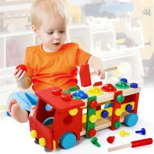 DIY Цветная детская деревянная игрушка винтовые инструменты для сборки Игрушка автомобиль разборка игры мяч для помещений игрушки Обучающие Развивающие Рождественский подарок