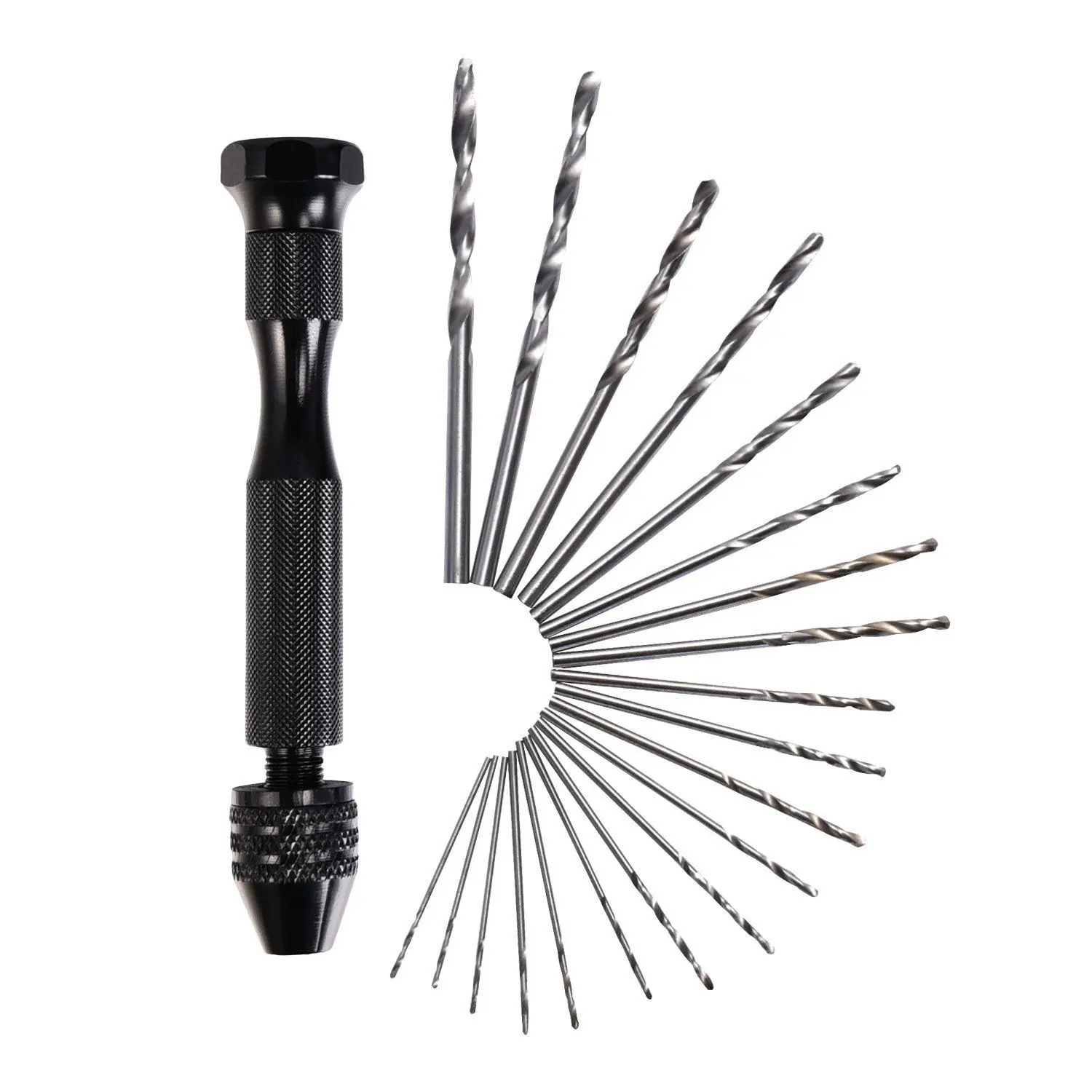 

21 Pieces Twist Drill Bits Precision Pin Vise Mini Hand Drill Bit Set Rotary Tools