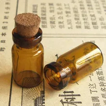 1000x1 мл янтарная Мини Стеклянная бутылка коричневый стеклянный флакон Желая бутылка Пробка стеклянный флакон простой Янтарный контейнер для хранения образцов