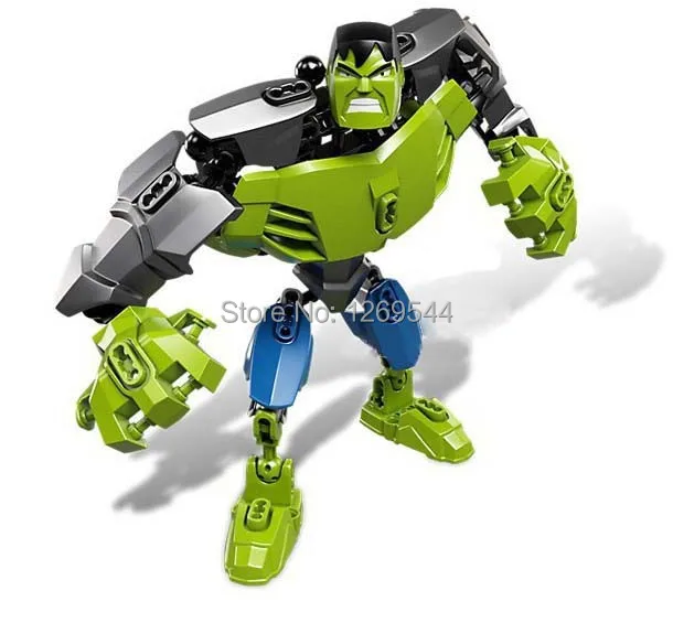 

6pcs/lot Marvel Super Heroes Avengers Iron Man Batman Hulk Building Blocks DC Buildable Figures Brick Toy Compatible with Legoe