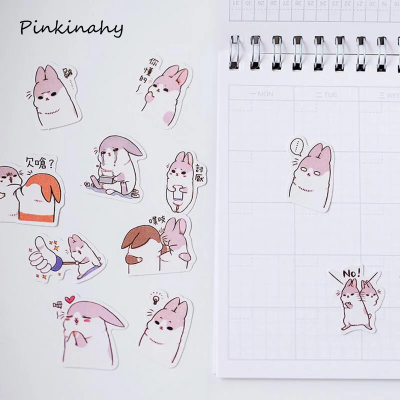 

80 Pcs /packet Kawaii Cute Pink Rabbit sticky notes post planner sticker DIY Scrapbooking Decoration Paper stickers