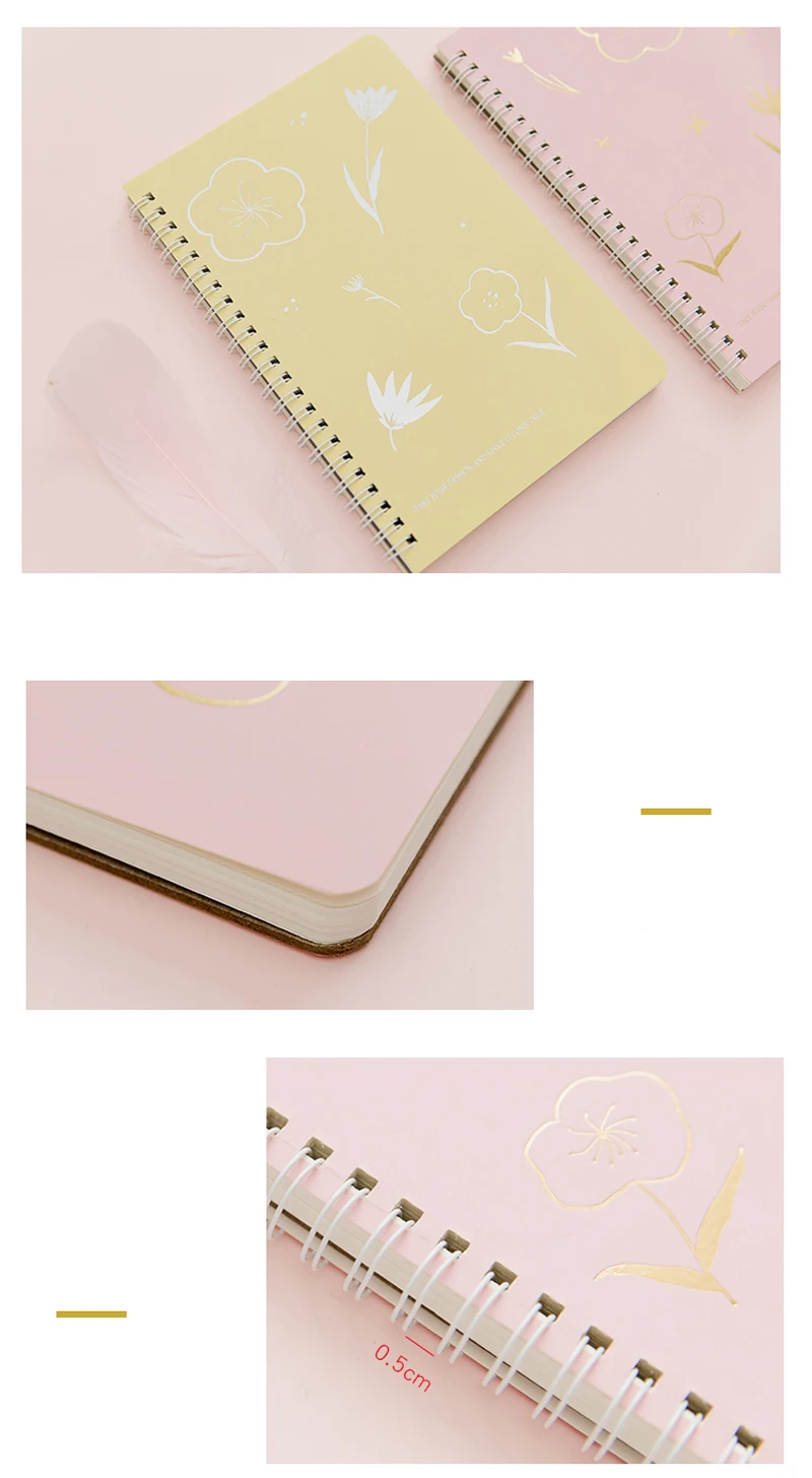 Kawaii Канцелярские Cherry Blossom Обложка A5 книга со спиралью катушка ноутбук To-Do выстроились Sketchbook для школьные принадлежности 80 листов