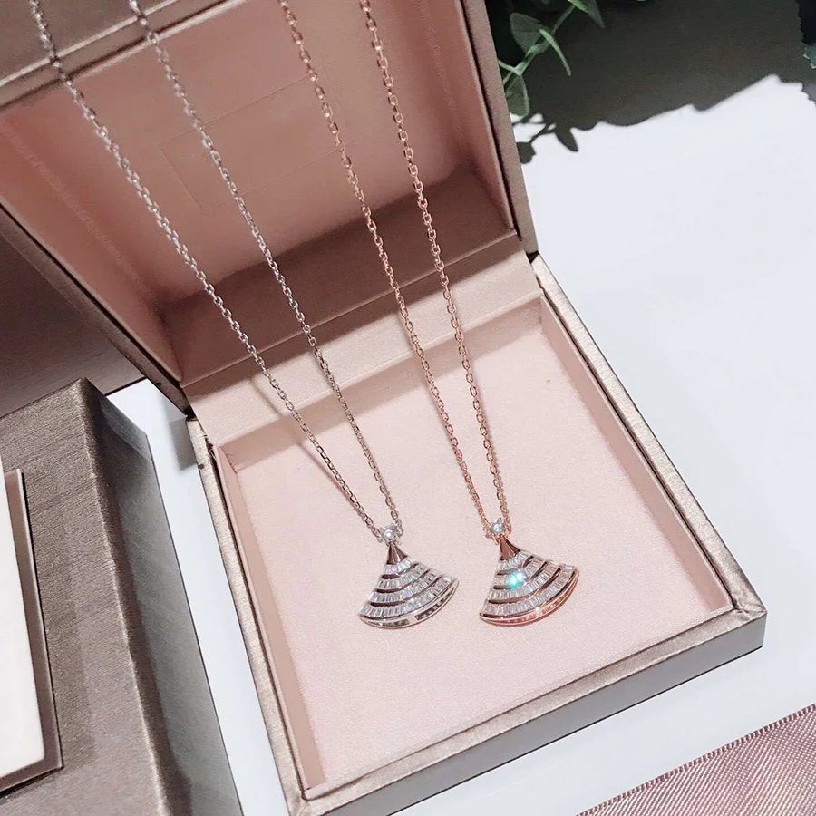 

2019 Fashion Brand Pure 925 Sterling Silver Necklace Pendant Crystal Luxury Jewelry For Women Wedding Party Daily Gift