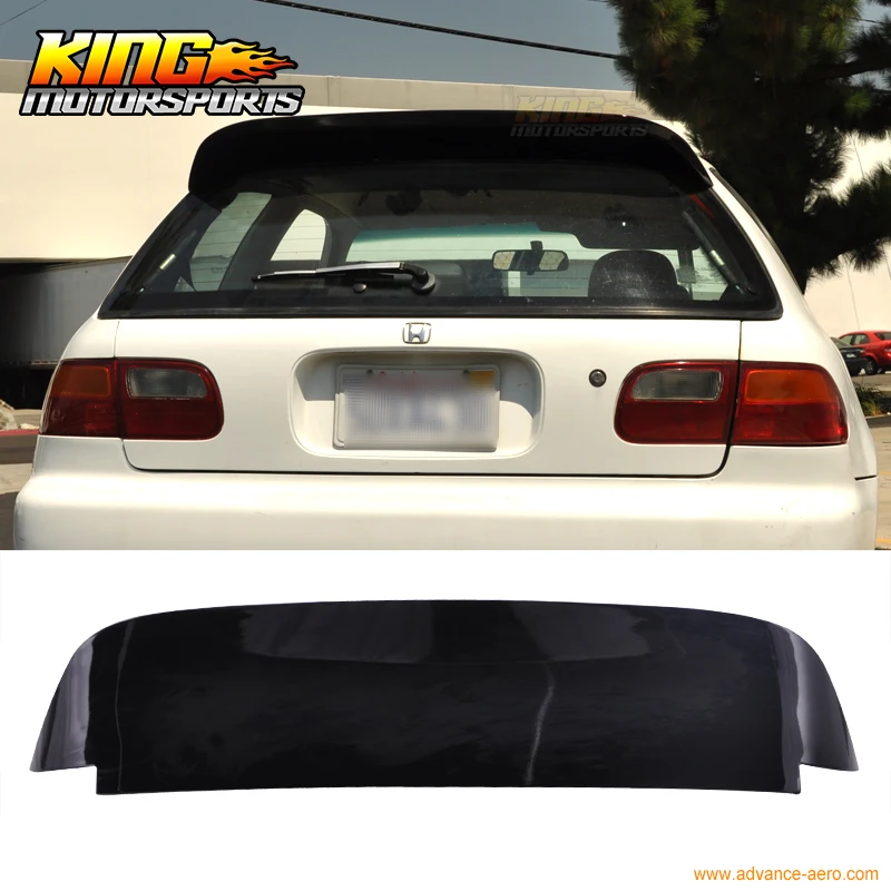 Подходит для 92-95 Honda Civic 3DR EG EH ложка Duckbill спойлер на крыше крыло глянцевый черный США Внутренний