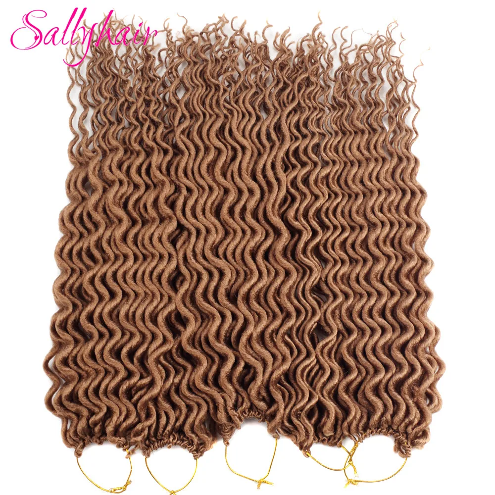 Sallyhair 24 18 дюймов американского африканского Faux locs CURLY, на крючках, косички, чёрный; коричневый синтетические косички, волосы для наращивания на самых лучших брендов