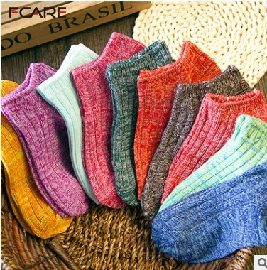 

16PCS=8 pairs female sock slippers cotton national invisible shallow mouth brand Wool socks candy color anti-odor socks