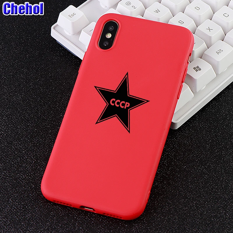 

Russia New Phone Cases for iPhone 6s 7 8 Pluls X XS MAX XR Case Star CCCP Soft Silicone Fitted Mobile Phone Covers Accessories