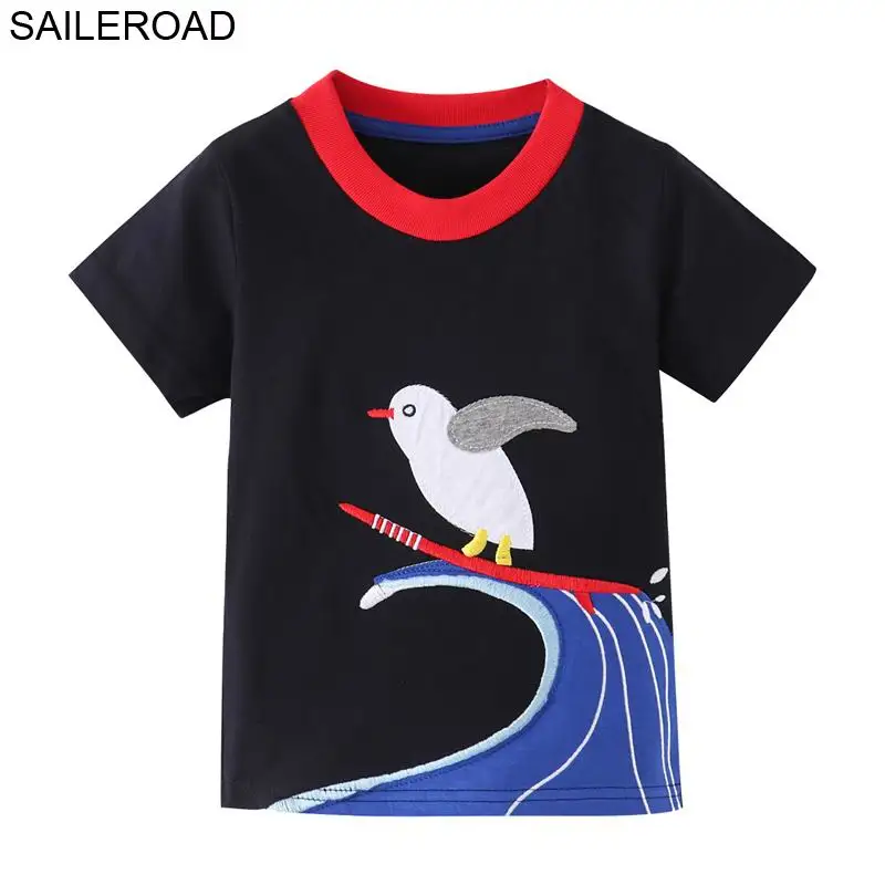 SAILEROAD Футболка для мальчика Parrot Print 7 лет Летняя детская футболка Хлопковая женская рубашка для детей Футболка Школьная детская одежда - Цвет: 2694 same picture