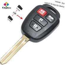 KEYECU Замена дистанционного ключа автомобиля-3+ 1 кнопки с G/H чип дополнительно-FOB для Toyota Corolla- FCC ID: HYQ12BEL