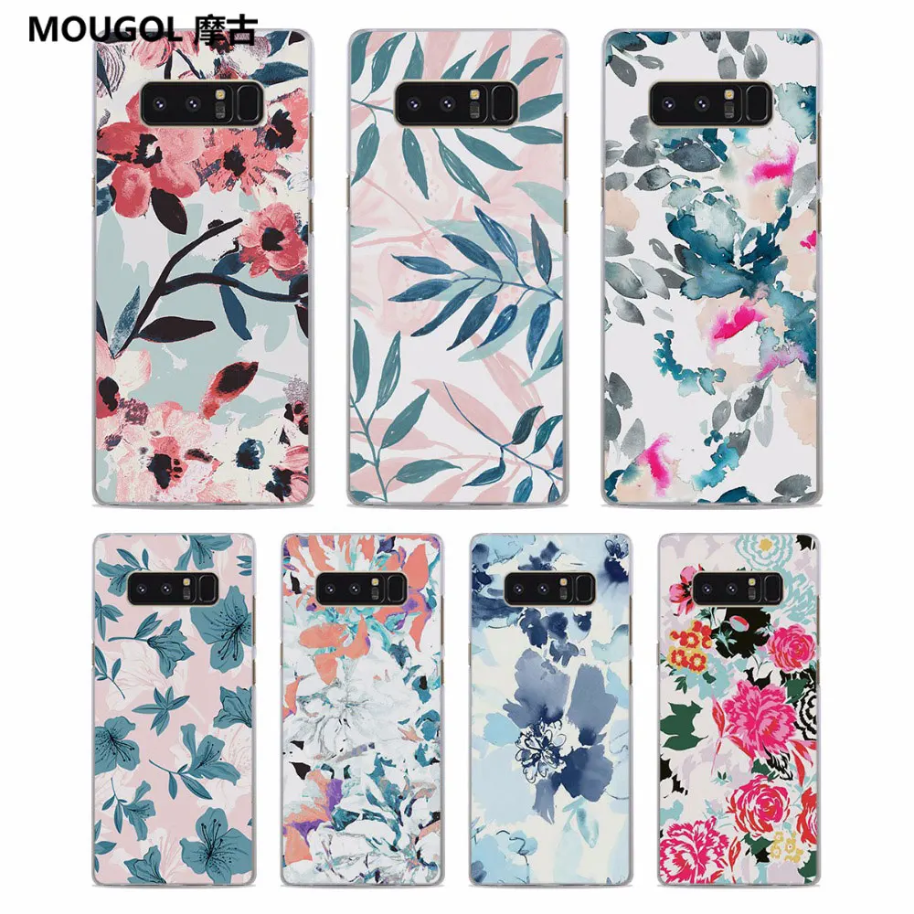

Rose Floral pastel leaves design hard transparent phone Case Cover for Samsung Galaxy Note 8 Note5 S8 S6 S7 edge S8 Plus s5