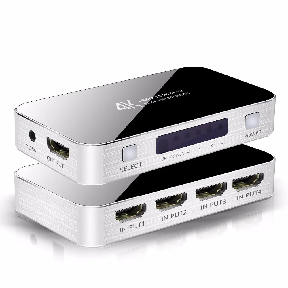 NewBEP New HDMI Switch 4 in 1 Switcher 2.0 4Kx2K @ 60Hz with IR Remote for Macbook PS3/4 Blue-ray DVD/ Fire TV/ Wii/ PSP |