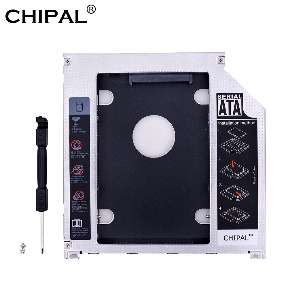 CHIPAL алюминиевый 9,5 мм 2nd Second HDD Caddy SATA 3 2," чехол для SSD, HDD для Apple Macbook Pro Air 13" 1" 17" DVD/CD-ROM Optibay