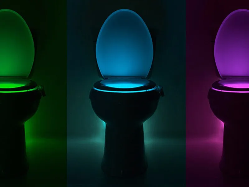 ZK20 дропшиппинг светодиодный ночник датчик движения человека автоматический унитаз чаша ванная комната ночное освещение 8 цветов в США, RU