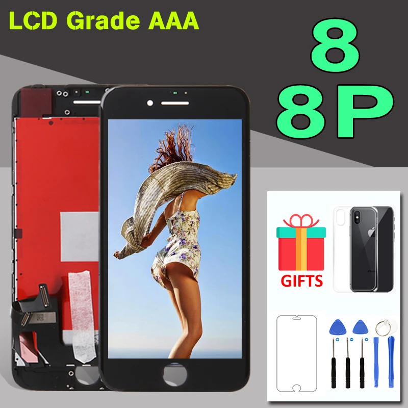 

Black White LCD Screen For iPhone 8 8P Display Assembly Replacement 3D Touch Digitizer Repair Parts for iPhone 8 Plus Front LCD