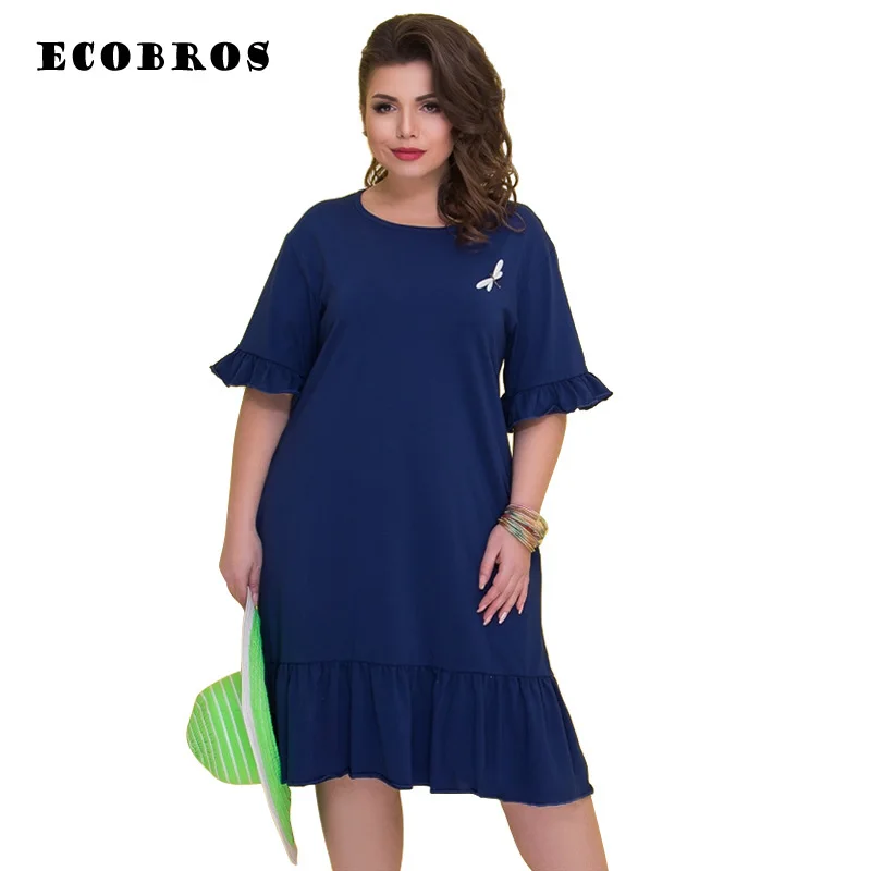 

Big size 6XL Fat MM 2019 Spring Women Ruffle sleeves Solid color plus Big size Dress Bodycon Female fashion Party Dress Vestidos